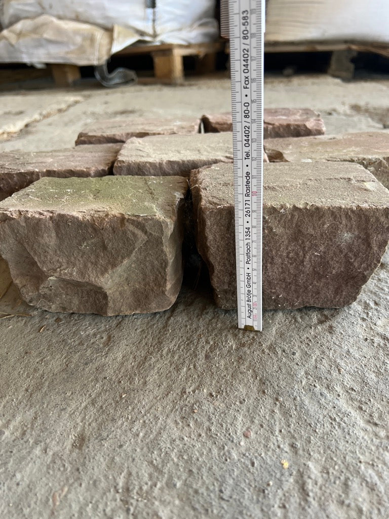 Sandsteinpflaster, rot 9-10/12cm, neu Bild 4